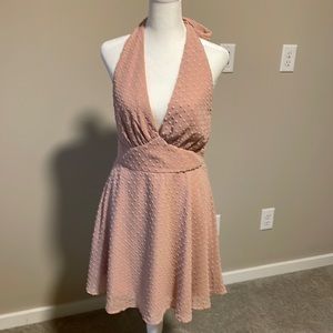 Lulus low back blush pink halter dress